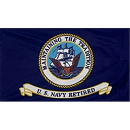 Annin Flagmakers 977524 3 Ft. X 4 Ft. Nyl-Glo U.S. Navy Retired Flag